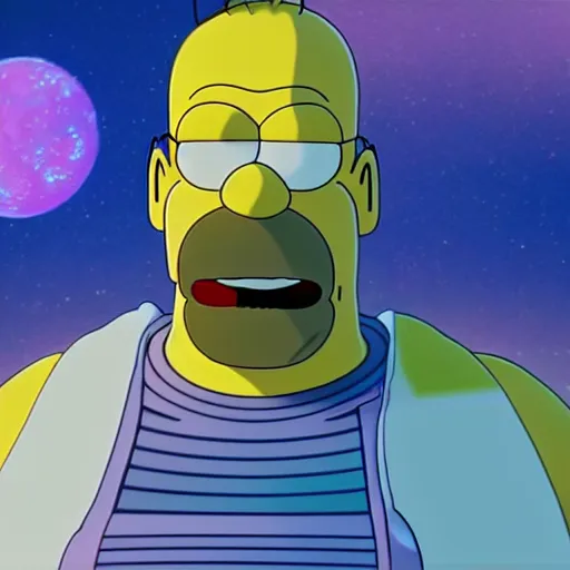 Image similar to CG 3D Homer Simpson as Thanos, cinematic, 4K