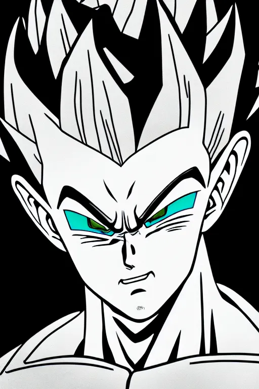 Image similar to prince vegeta, portait, grayscale photography, simple shading, very detailed, dynamic lighting, 4 k 🎨🖌