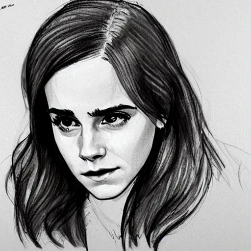 Image similar to emma watson courtroom sketch,