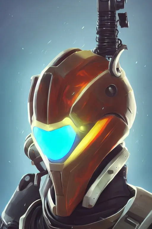 Image similar to epic mask helmet robot ninja portrait stylized as fornite style game design fanart by concept artist gervasio canda, behance hd by jesper ejsing, by rhads, makoto shinkai and lois van baarle, ilya kuvshinov, rossdraws global illumination radiating a glowing aura global illumination ray tracing hdr render in unreal engine 5