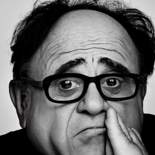 Image similar to Danny DeVito crying, cinematic, studio light, 8K,