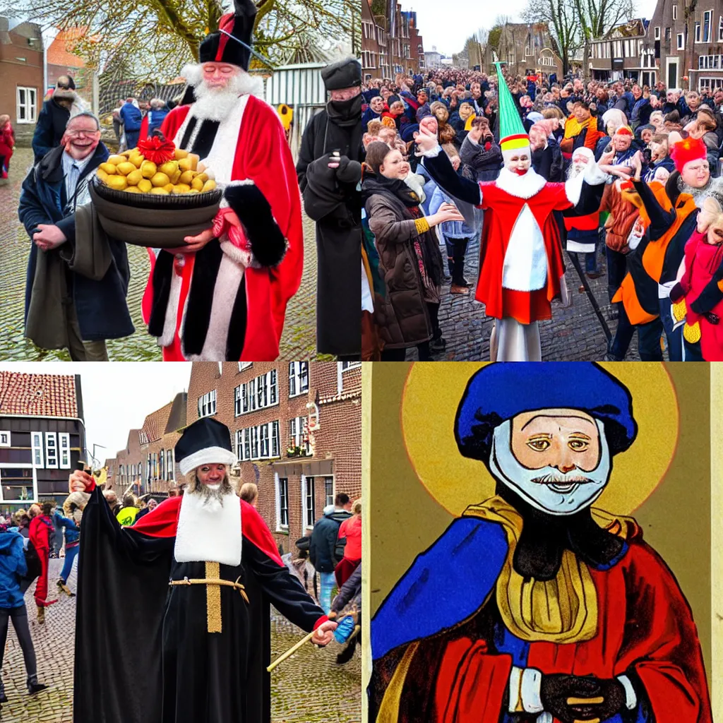 Prompt: sinterklaas en zwarte piet