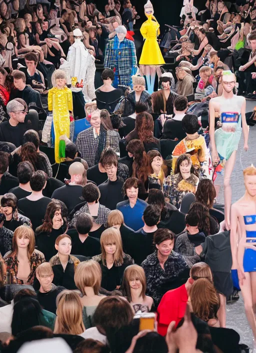 Image similar to hyperrealistic and heavy detailed balenciaga runway show of toy story, leica sl 2 5 0 mm, vivid color, high quality, high textured, real life