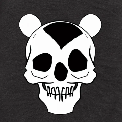 Prompt: skull with bear head on top
