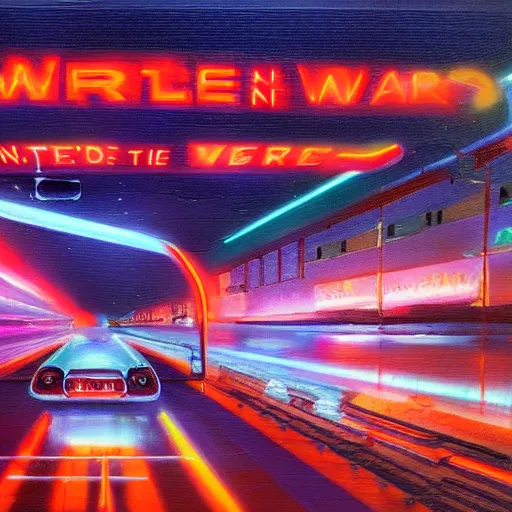 Image similar to world war in the year of 2 0 7 0!!!!!!!!!!, ( ( futuristic technologies, neon lights ) ), oil painting, highly detailed