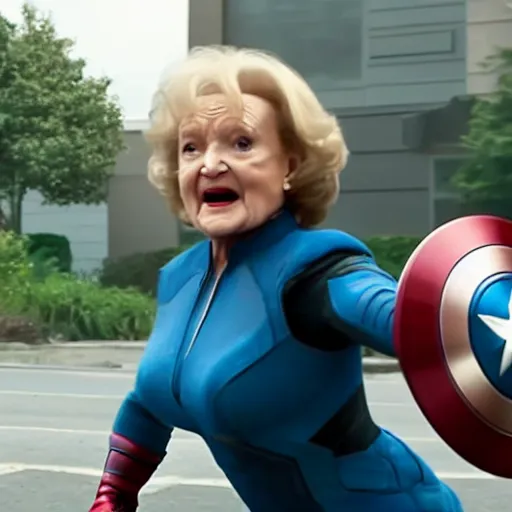 Image similar to Avengers Endgame (2019) played by Betty White as the HULK, action sequence, action shot, fluid, kinetic, frenetic, grandmotherly, 8K, 4K, action shot, movie still, cinematic