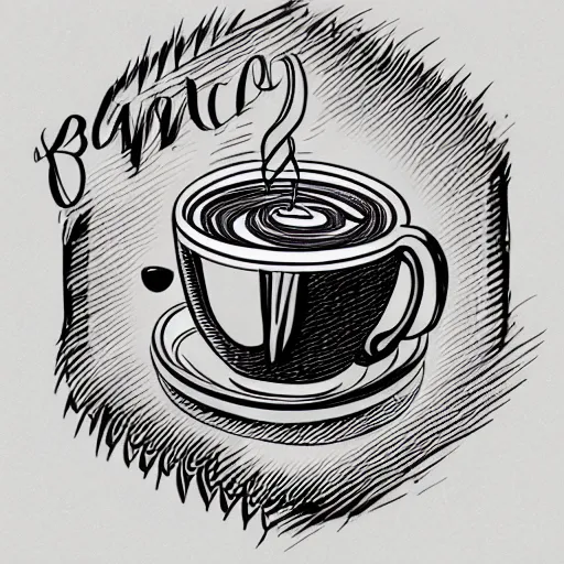 Image similar to barista latte art, coffee, hand drawn, illustration, engraved vector, by alexanderpokusay, trending on artstation,