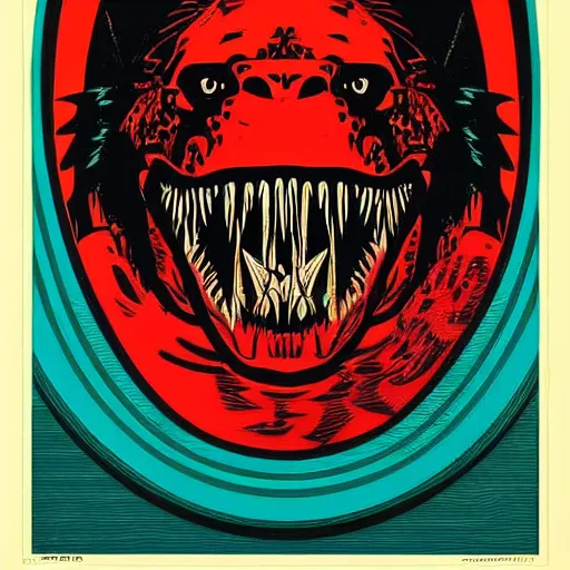 Image similar to a t - rex by shepard fairey