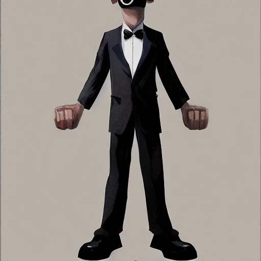 Prompt: cyclops in a tuxedo, digital painting, character concept art