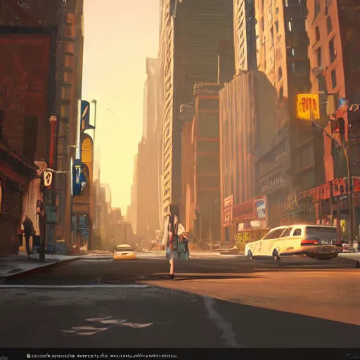 Prompt: new york city, style game square enix life is strange remake, trending on artstation, painted by greg rutkowski, render with game the last of us parte ii details