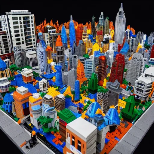 Image similar to life sized city made of lego, trending on artstation