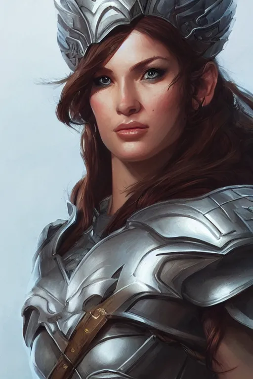 Image similar to amazon valkyrie athena, d & d, fantasy, portrait, highly detailed, headshot, digital painting, trending on artstation, concept art, sharp focus, illustration, art by artgerm and greg rutkowski and magali villeneuve