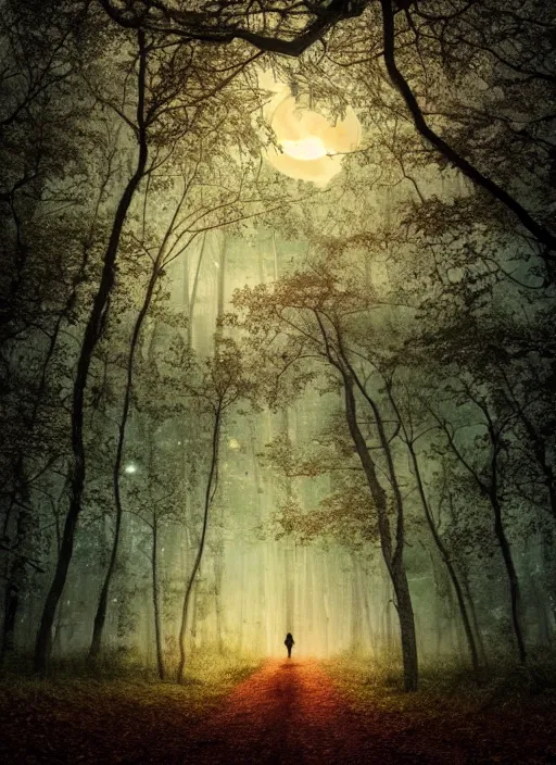 Image similar to thriller book cover of a forest with moon, realistic concept, unsplash photography, shutterstock, getty images, highly detailed photography, flickr