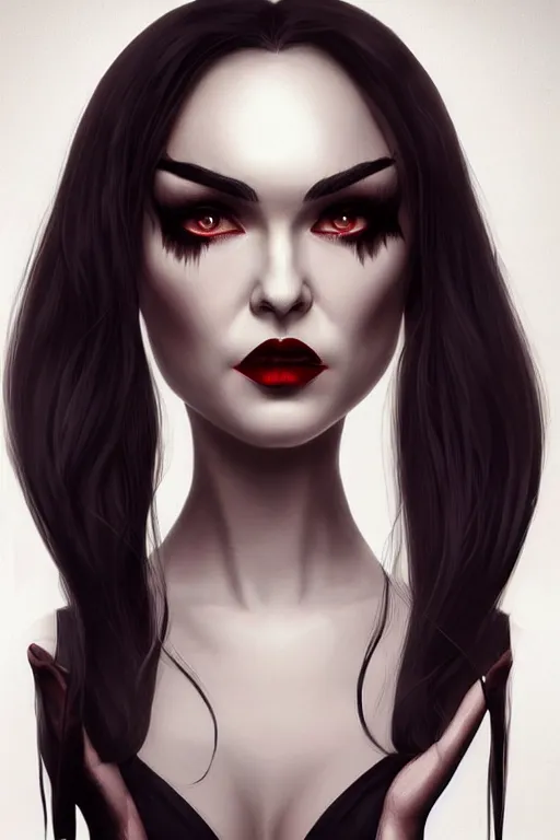 Image similar to portrait of sasha grey as morticia addams, made by caravaggio stanley artgerm lau wlop rossdraws artstation cgsociety concept art cgsociety octane render