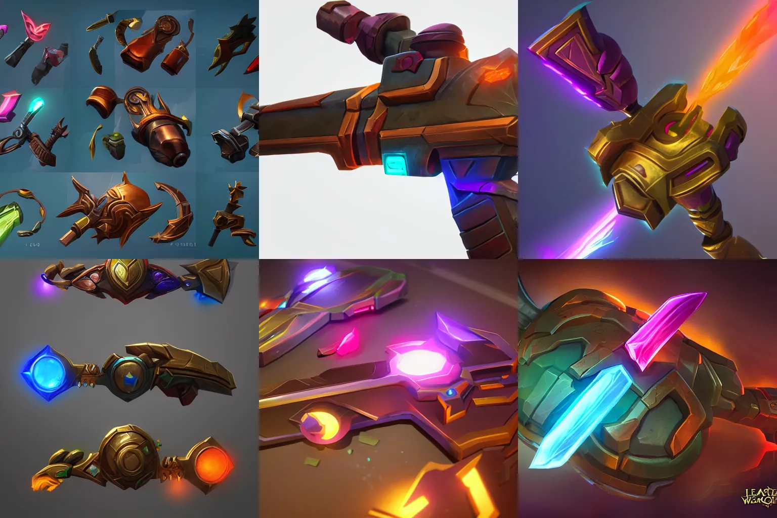 Prompt: weapon icon, league of legends, colorful lights, concept art, trending on artstation, vray 4k