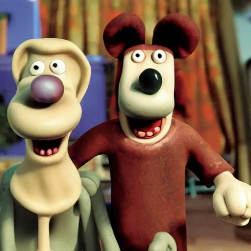 Prompt: wallace and gromit DIE