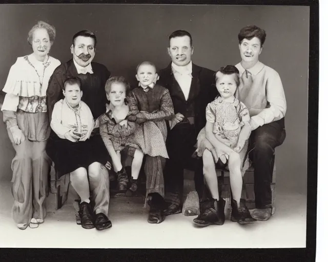 Prompt: color studio photo of a heterosexual family, detailed