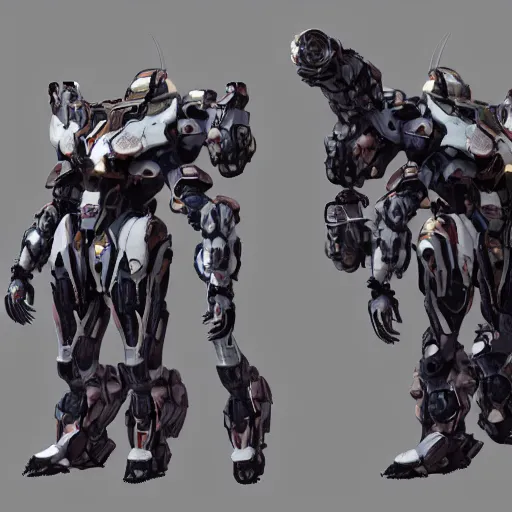 Image similar to very symmetrical!! armored octopus concept mecha suit from anthem video game, by miguel angel martinez monje, by vitaly bulgarov, by yoji shinkawa, by joss nizzi, by shoji kawamori, horizon zero dawn, bioware, mecha, deviantart, artstation, marmoset toolbag render, unreal engine