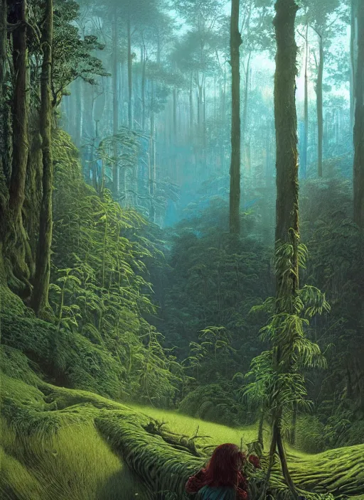 Image similar to hyper realistic end of the weak gorgeous lighting, blue sky, highly detailed, lush forest by zdzisław beksinski and norman rockwell and greg rutkowskiweta studio, and lucasfilm