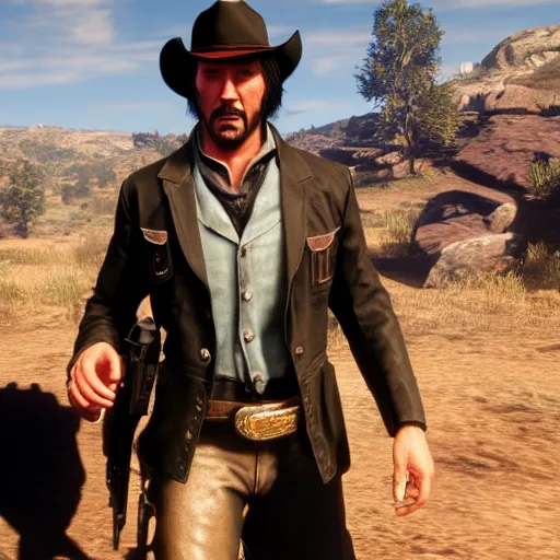 Keanu Reeves as a Red Dead Redemption 2 character, | Stable Diffusion ...