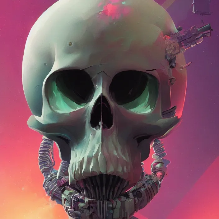 Prompt: a beautiful painting of a 8 0 s sci fi skull by sergey kolesov and vania zouravliov and pascal blanche and rhads. in style of colorful comic noir illustration, symmetry, sci fi, hyper detailed. octane render. trending on artstation