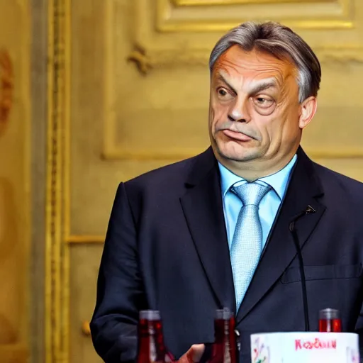 Image similar to Viktor Orban as a skinny man