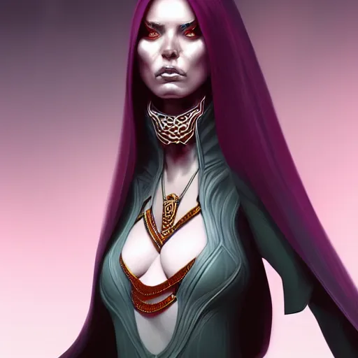 Prompt: evil high priestess, highly detailed, digital painting, artstation, concept art, smooth, sharp focus, illustration