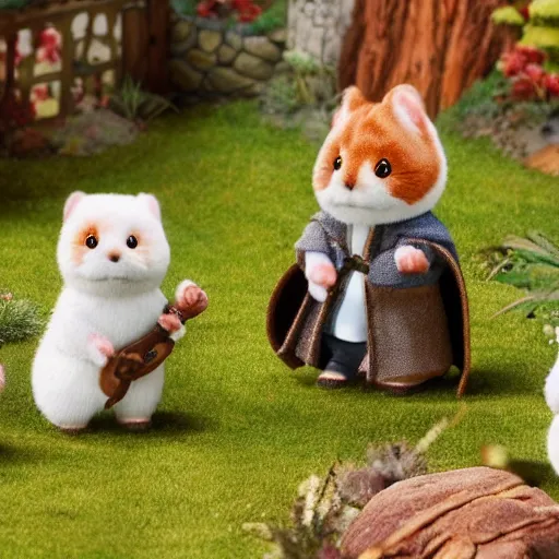 Image similar to lord of the rings calico critters in the shire