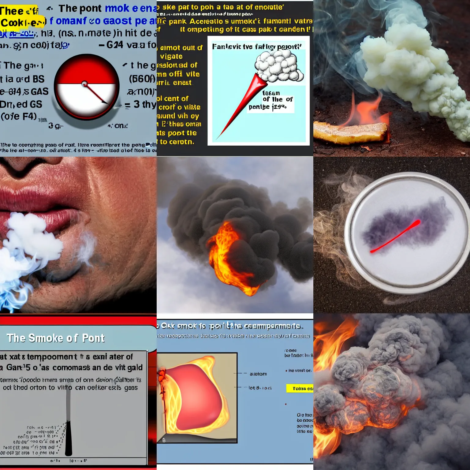 Prompt: the smoke point of a fat is the temperature at which it decomposes into a visible, noxious gas.