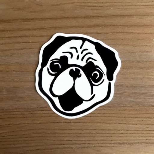 Image similar to cute pug die-cut sticker