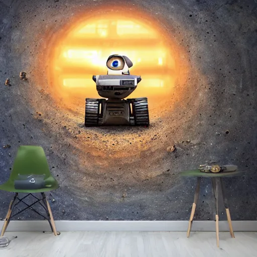 Image similar to photo of wall-e in a star wars movie scene, ultra detailed, god rays, 8k