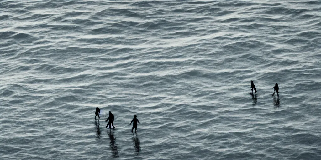Prompt: multiple persons breaking the rules and breaking the waves, concept art, high contrast, on white, shadows