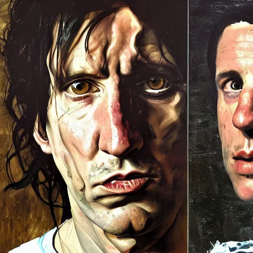 Prompt: high quality high detail painting by lucian freud, hd, atiicus ross and trent reznor