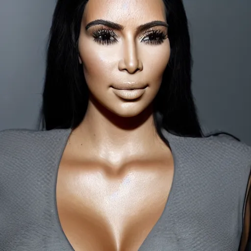 Image similar to studio photo of kim kardashian with facial tattoos, face tattoo!, professional photo, close up, studio lighting, high quality