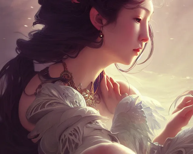 Image similar to photography of fuyuko matsui, deep focus, d & d, fantasy, intricate, elegant, highly detailed, digital painting, artstation, concept art, matte, sharp focus, illustration, hearthstone, art by artgerm and greg rutkowski and alphonse mucha