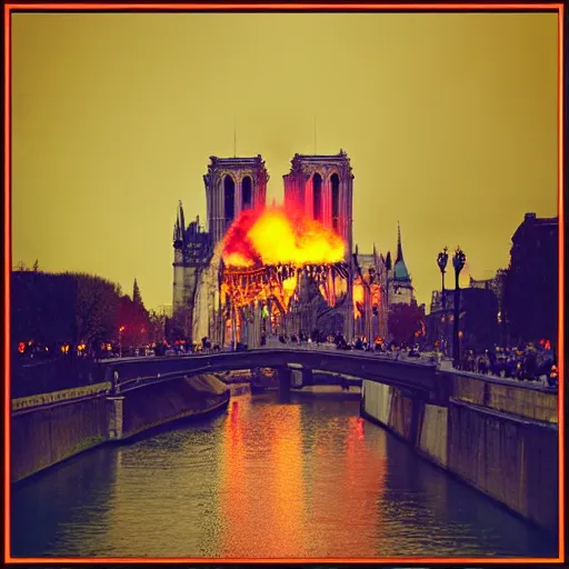 Image similar to “minions laughing as the Notre dame burns behind them, 4k, digital art, award winning”