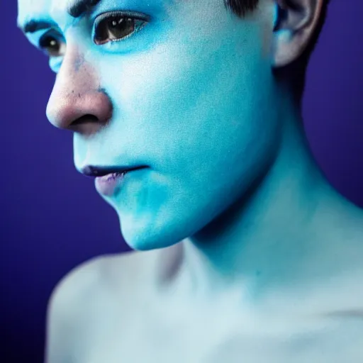 Prompt: Person with Blue skin