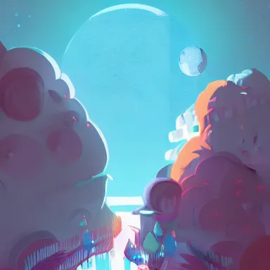 Prompt: moon cover art by anton fadeev and ghibli and wlop and rebecca sugar