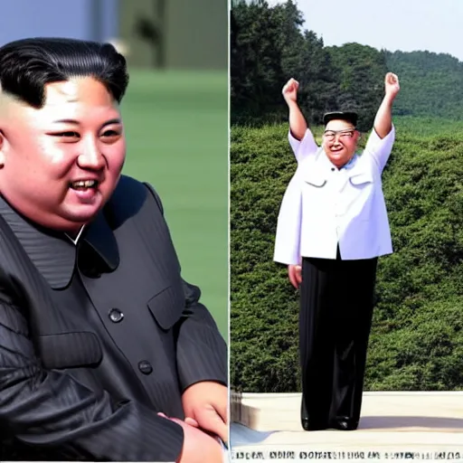 Image similar to kim jong - un as chad