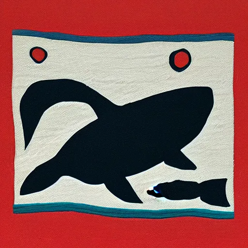 Prompt: whale in style of haida gwaii, pacific northwest, native american art, simple