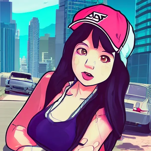 Prompt: LilyPichu in the style of gta san andreas, in the style of artgerm, rossdraws