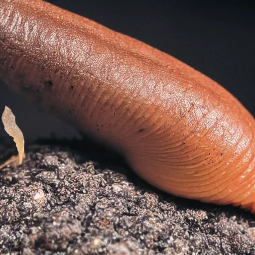 Prompt: photo of a slug biting a person's arm off