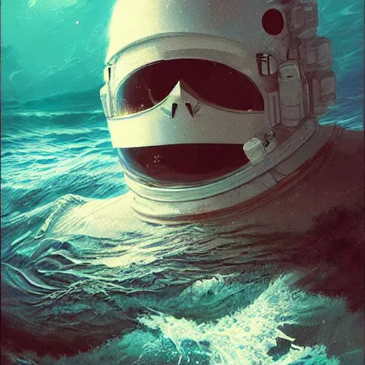 Image similar to an astronaut lost in the ocean,digital art,detailed,ultra realistic,art by greg rutkowski W 640