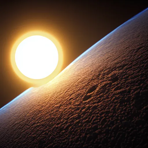 Image similar to solar eclipse from a planet surface, highly detailed, photorealistic portrait, bright studio setting, studio lighting, crisp quality and light reflections, unreal engine 5 quality render