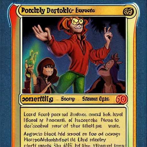 Prompt: scooby doo magic the gathering card, high quality scan