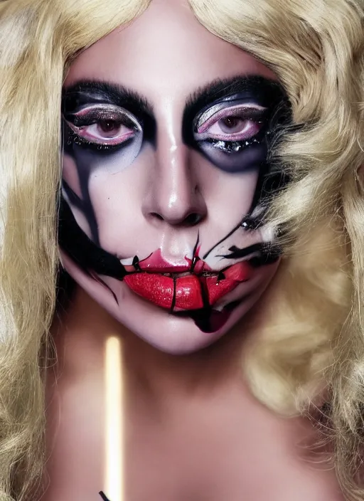 Image similar to lady gaga by nick knight, born this way, born this way album, red weapon 8 k s 3 5, cooke anamorphic / i lenses, highly detailed, cinematic lighting