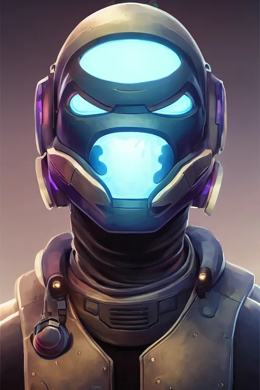 Image similar to epic mask helmet robot ninja portrait stylized as fornite style game design fanart by concept artist gervasio canda, behance hd by jesper ejsing, by rhads, makoto shinkai and lois van baarle, ilya kuvshinov, rossdraws global illumination radiating a glowing aura global illumination ray tracing hdr render in unreal engine 5