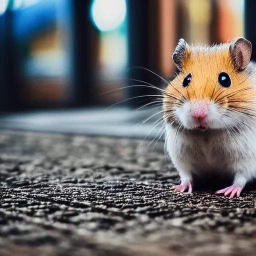 Image similar to detailed photo of a hamster waiting for the train, various poses, full body, unedited, daylight, dof 8 k