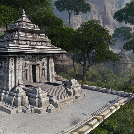 Image similar to kamakhya temple, guwahati ; unreal engine 5, octane render, nanite