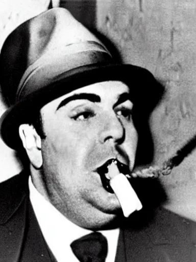 Image similar to al capone smoking a cigar